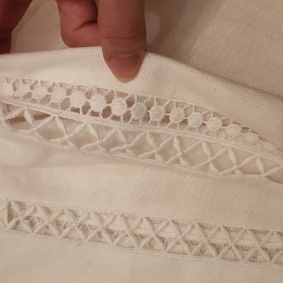 Nwt! Zara Lace Insert Linen Blend Pants - Picture 3 of 7